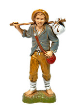 Pastore Viandante con Fagotto 2 Landi Moranduzzo Cm 10 - Pastori Presepe