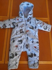 Giacca Neonato Inverno 50/56 Cm Stampa Animali Montagna Imbottita baby Infanzia