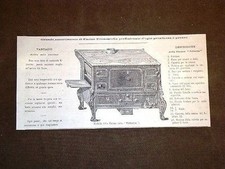 Pubblicità d'Epoca per collezionisti Cucine economiche Cucina modello "Vittoria"