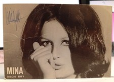 Cartolina pubblicitaria Dischi Rifi Mina Autografata