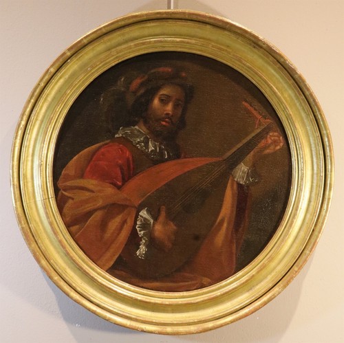 Dipinto antico suonatore - antico, di