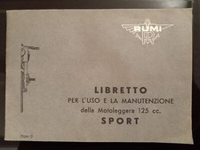 LIBRETTO USO E MANUTENZIONE MOTO RUMI 125 SPORT