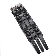 BRACCIALE CUOIO NERO PUNK