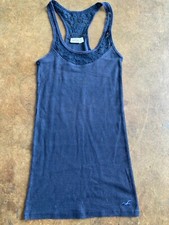 HOLLISTER ++TANK++T SHIRT++TG M+BLU++ORIGINALE 100%+STREET WEAR+