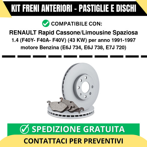 Kit freni anteriori renault - anteriori,