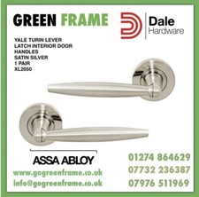 Maniglie Porta Interni Yale Torino Pinza su Rosa Argento Satinato 1 COPPIA XL2050