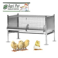 GABBIA antitopo zincata PULCINI POLLI incl. mangiatoia abbeveratoio cm100x50x65h