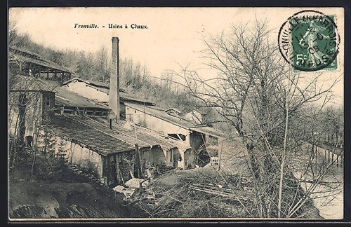Cpa tronville usine chaux - cpa, tronville,