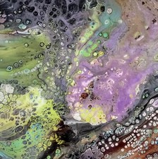Quadro astratto marrone verde