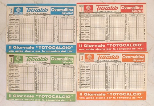Schedine totocalcio - schedine,