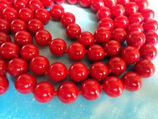 LUNGA COLLANA CORALLO NATURALE DA TORRE DEL GRECO CM 90  DIAM PERLA MM 8