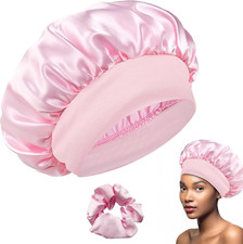 Cuffia Seta Capelli Notte Con Elastici per Capelli, Cuffia in Raso per Dormire,