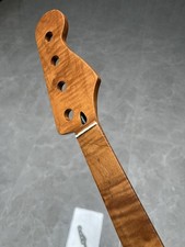 Collo chitarra basso jazz senza tasti acero fiammato inox 20 tasti satinato 34 pollici