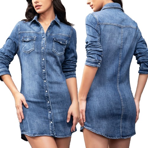 Camicia jeans donna lunga