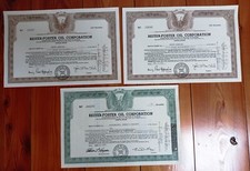 TRE CERTIFICATI AZIONARI di REITER-FOSTER OIL CORPORATION - ORIGINALI