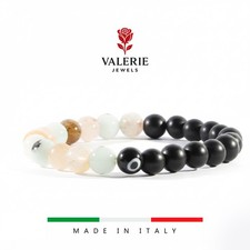 Bracciale braccialetto elastico Donna pietre Onice Agata malocchio portafortuna