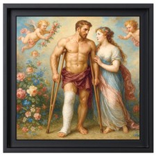 🖼️ “Les amants romantiques”  - Style Rococo – Peinture Acrylique Originale