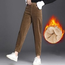 Pantaloni donna peluche spessi