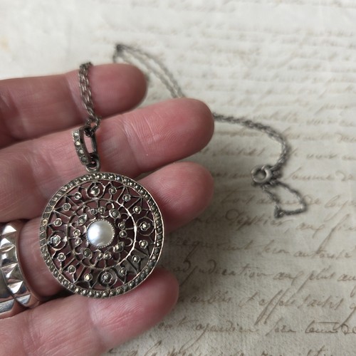Ciondolo argento marcassite - marcassite, e