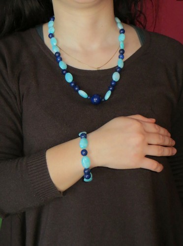Collana bracciale parure - e,