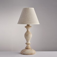 Lampada da comodino lumetto classico in legno shabby chic con paralume bon-486