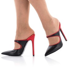 Ciabatte tacco alto pelle