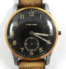 Orologio da polso vintage Titus Genf cassa 32,95 mm carica manuale stile militare lotto.qa
