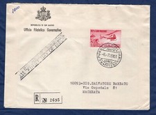 SAN MARINO 1961 ELICOTTERO IN BUSTA PRIMO GIORNO VIAGGIATA