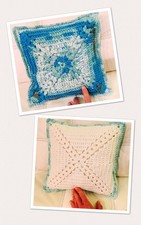 Cuscino Arredo In Cotone Sfumato Turchese Verde Acqua Bianco Fatto A Mano