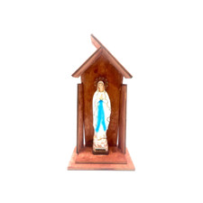 Wooden niche with statue of