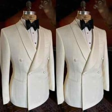 Tuta uomo bianca regular fit business formale 2 pezzi festa ballo smoking giacca