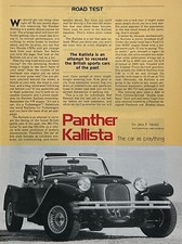 Test su strada Panther Kallista 1986 2 pagine foto specifiche info