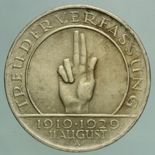 GERMANIA WEIMAR 3 MARK 1929 A