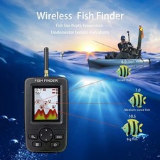 Fish Finder Sonar Wireless Ecoscandaglio Profondità 100m Eco Rilevatore Pesca Allarme LCD