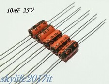 5 pz Condensatori elettrolitici 10uF 25V Assiale - 5 pezzi condensatore