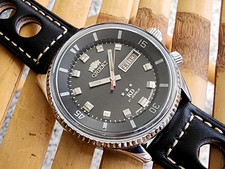 RARO Cinturino Vintage Orient King Diver KD Quadrante Nero Automatico Uomo Racing.