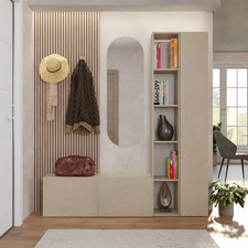 Mobile ingresso reversibile 166x185h cm 2 colonne e 2 cubi argilla - Clary