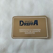 DREFFA UNUSED BLANCK WATCH GUARANTEE WARRANTY CARD GARANZIA OROLOGIO IN BIANCO