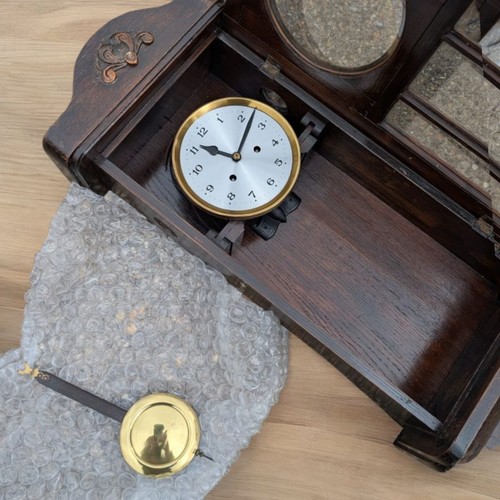 Vintage wooden wall clock - wall,
