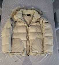 Giacca Piumino ESSENZA Uomo TG L In Piuma D'oca Cappuccio Con Vera Pelliccia