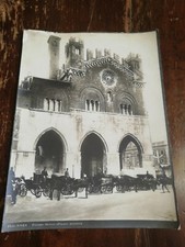 FOTOGRAFIA D'EPOCA PIACENZA PALAZZO GOTICO B/N  CARROZZE CAVALLI FOTO 
