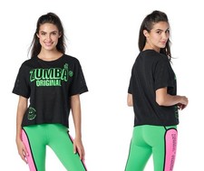 Top Zumba originale - nero con verde ~ XS e XL ~ nuovo! Spedizione gratuita!