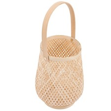  Lanterne Di Bamboo Porta Candele Con Manico Appese Arredamento Retrò