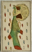 3 Carte Tarocchi Antiche Bastoni - 3 Antique Tarot Cards Wands - F. Solesio 1840