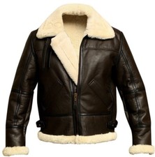 Giacca da volo B3 marrone bomber aviatore pilota vera pelle di pecora shearling