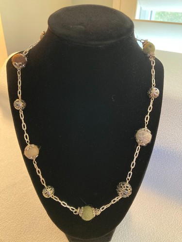 Collana silvertone catena - collana,