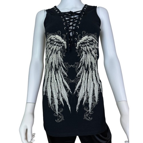Canotta donna gotica nera - , con