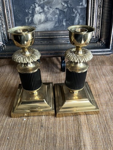 Coppia candelabri bronzo - in,