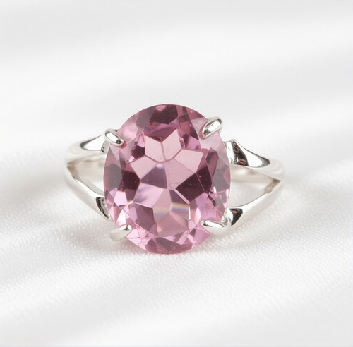 Anello elegante rosa - , pietra