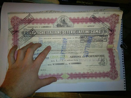 Vecchie azioni certificato - azioni,